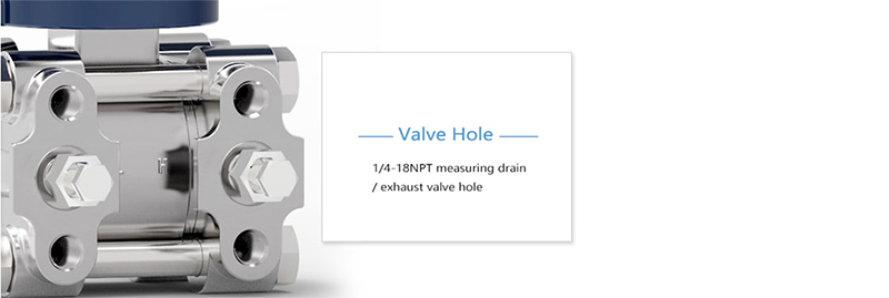 Pressure transmitter valve hole